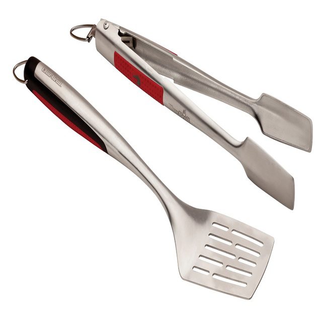 Char-Broil Comfort Grip BBQ tool set with spatula and tongs