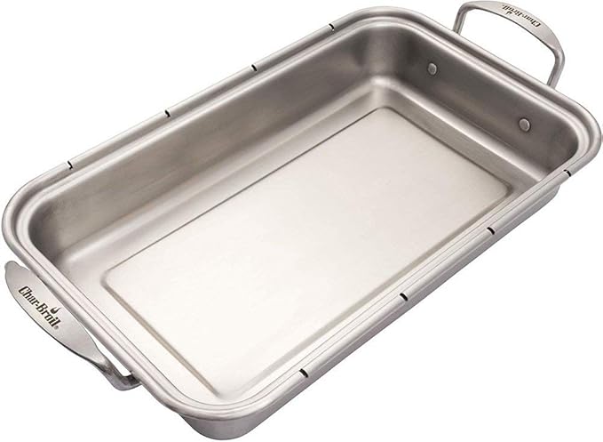Char-Broil stainless steel roasting dish with cutting board lid