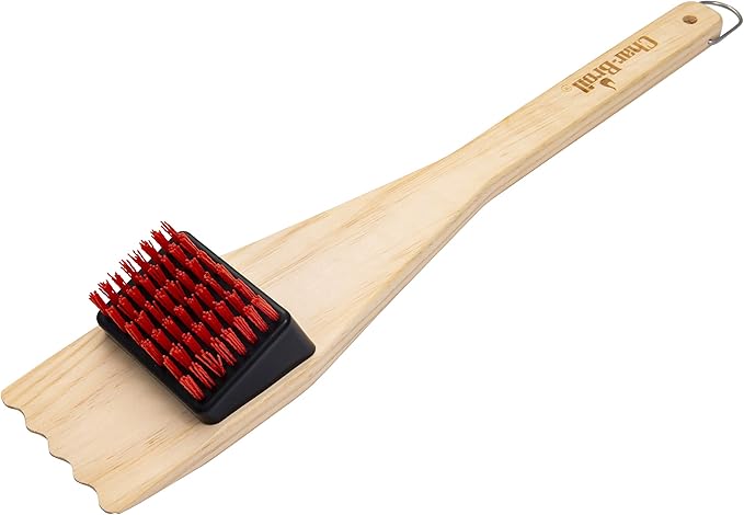 Char-Broil dual grill brush with wooden scraper and nylon bristles
