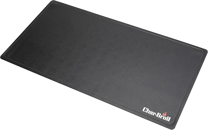 Char-Broil grill floor protection mat under outdoor grill