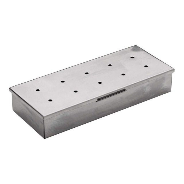 Char-Broil stainless steel smoker box on grill grate