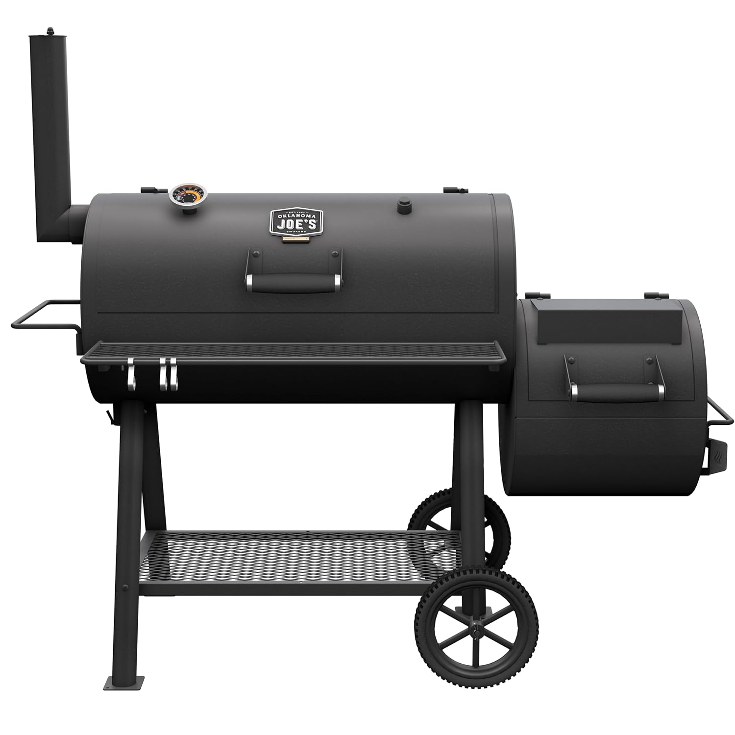 Oklahoma Joe’s Highland offset charcoal smoker with side firebox
