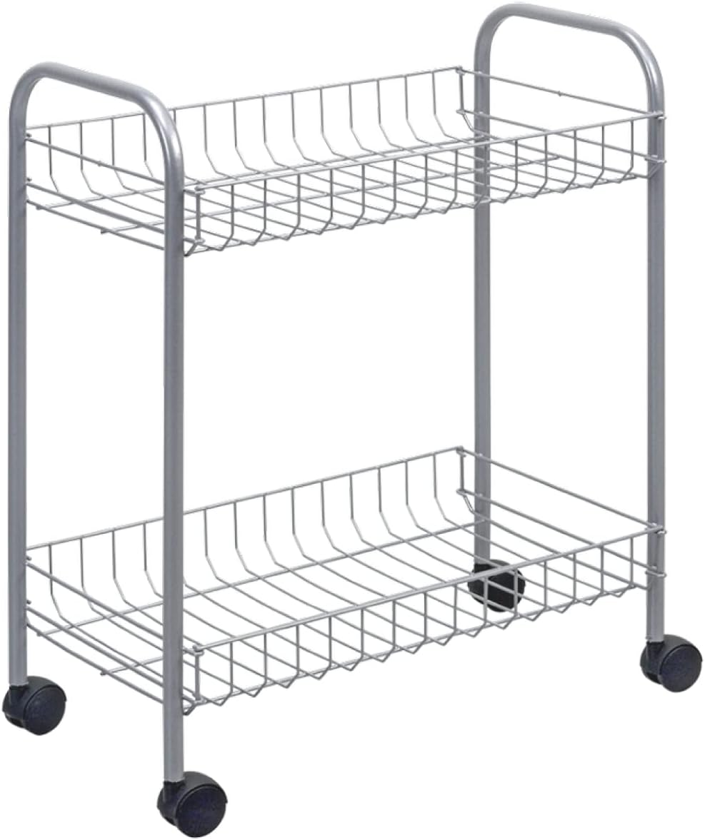Metaltex Madrid 2 tier rolling storage cart with wheels