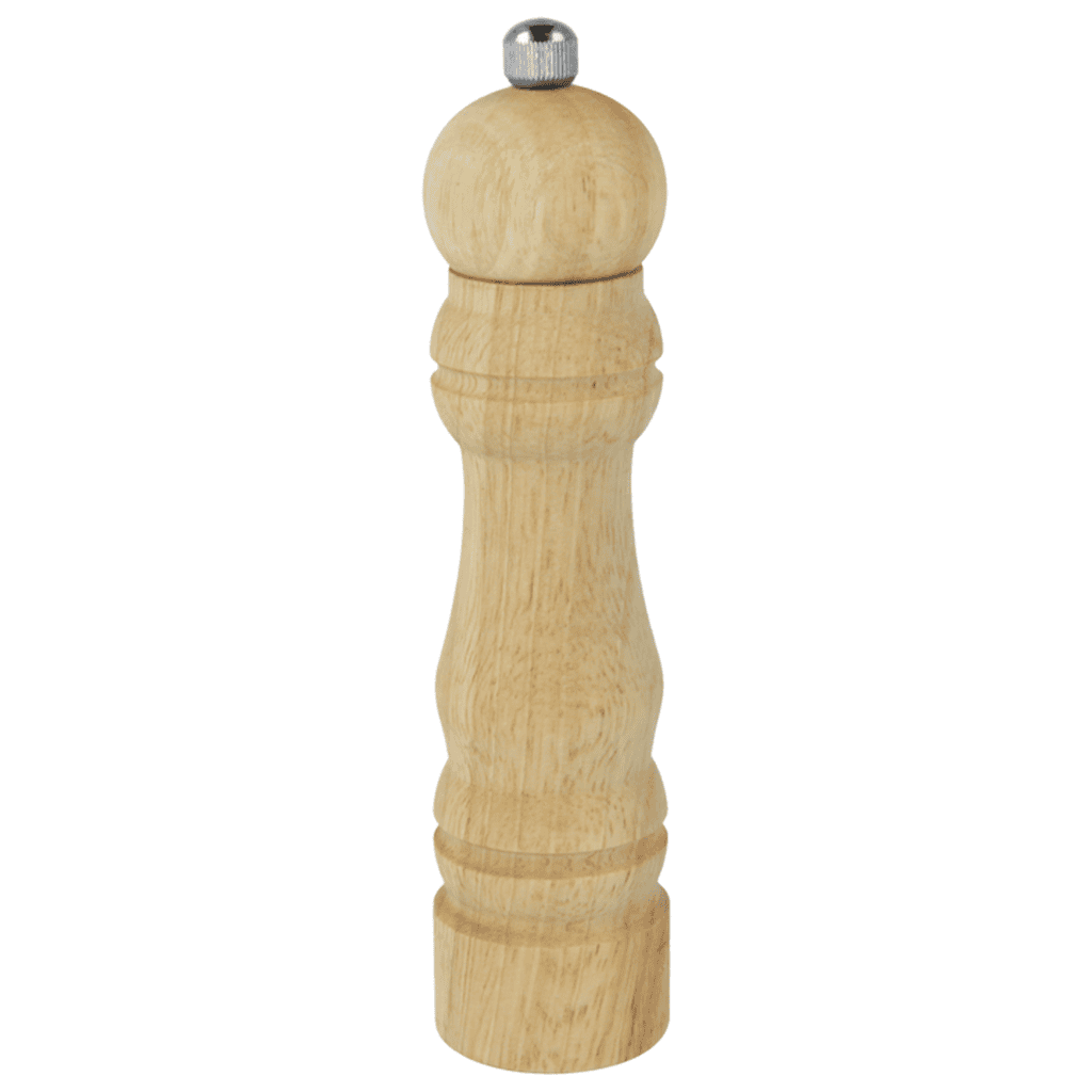 Wooden Pepper Mill grinding fresh peppercorns