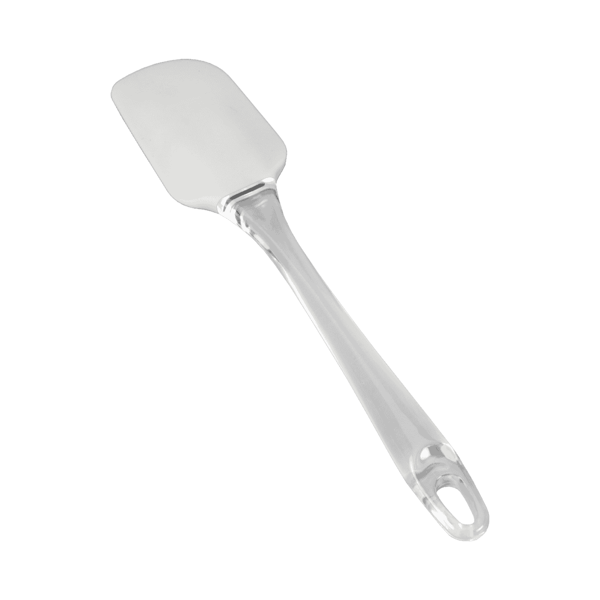 Silicone kitchen spatula mixing sauce in pan